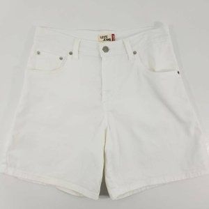 Levis Womens Red Tabs Denim Jean Shorts White 6